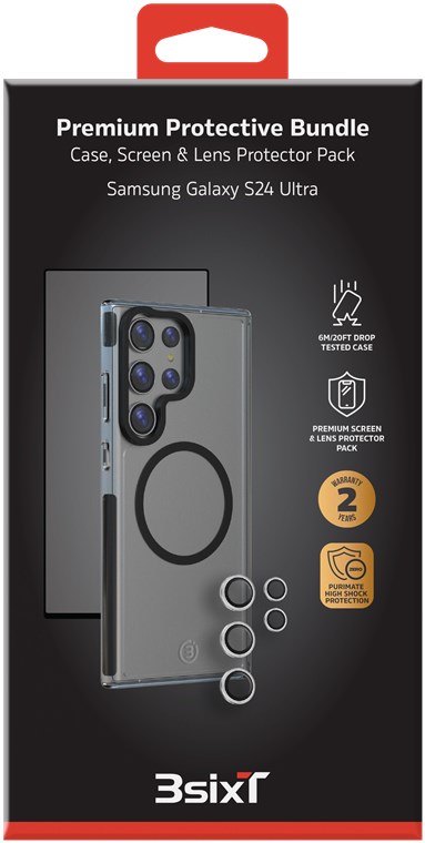 27348_0 3sixT 4in1 Protection Cover für Samsung Galaxy S24 Ultra, transparent