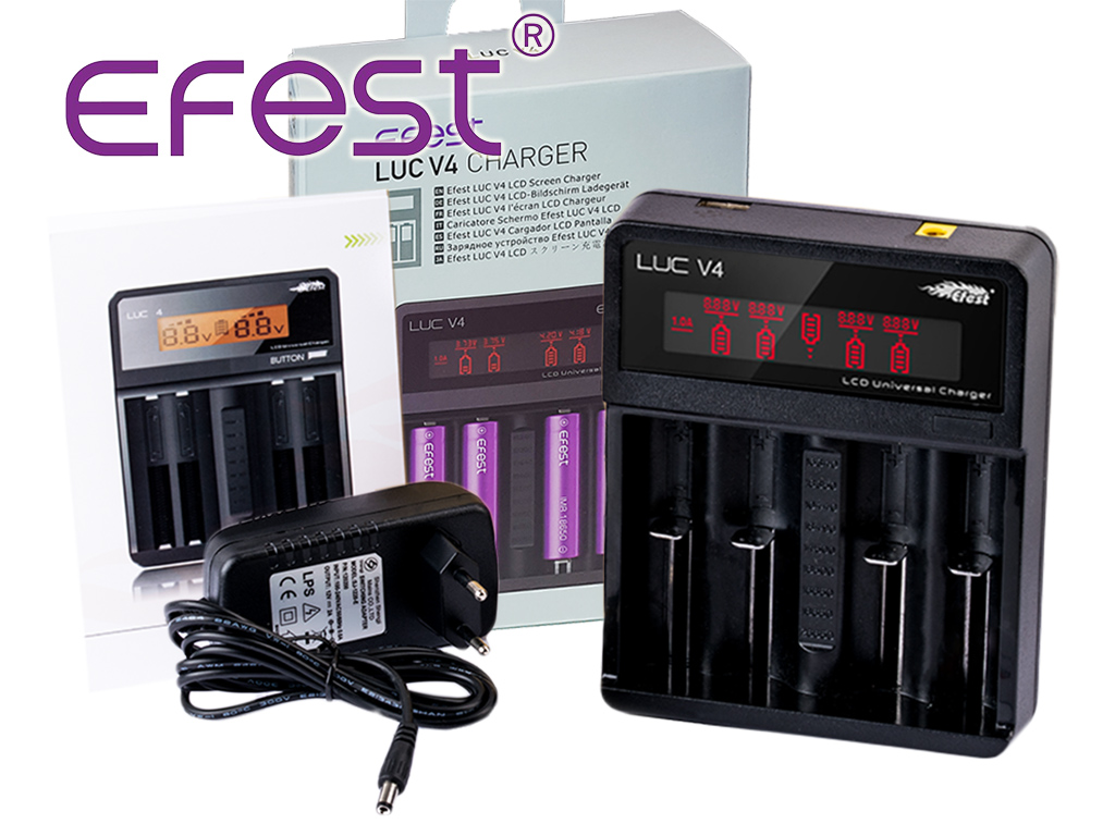 Efest LUC V4 Ladegerät für 3,6V -3,7V Li-Ionen Akkus Neueste Version 2.0