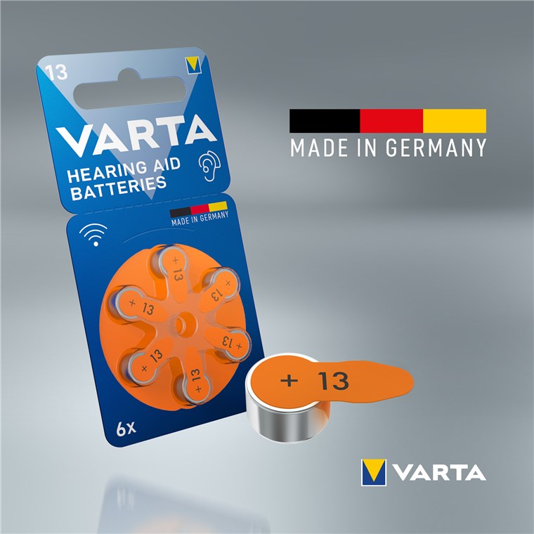 Varta 13 / PR48 Zink-Luft Hörgerätebatterie im 6er Pack ersetzt A13, AC13, P13