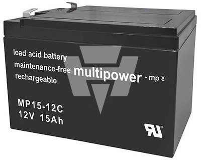 23805_0 Multipower MPC15-12 (MP15-12C) Bleiakku Zyklenfest, 12V 15Ah Faston 6.3mm