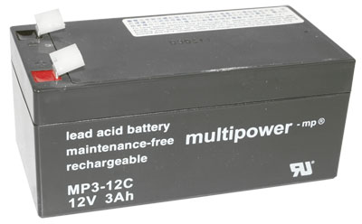 18246_060gqAIMVWq3yE Multipower MP3-12C Bleiakku Zyklenfest, 12V 3Ah Fa