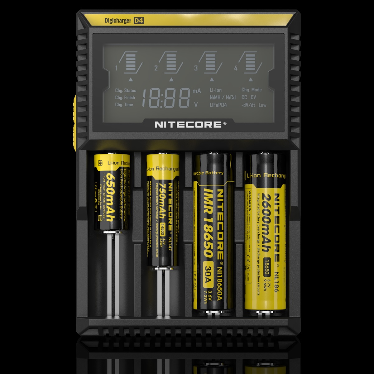 NiteCore Digicharger D4 Ladegerät mit LCD-Display