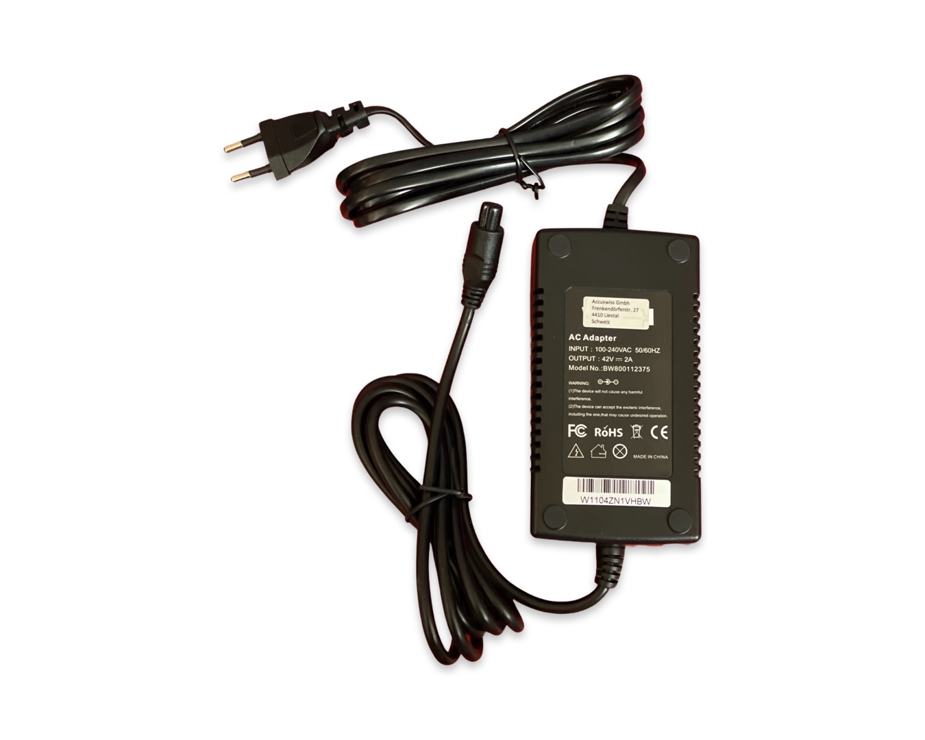 Ladegerät für Self Balancing Electro-Boards, Hoverboards 36V 2A Li-Ion