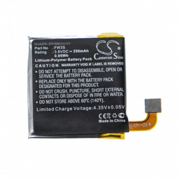 Akku ersetzt Motorola FW3S passend für Motorola Moto 360 2nd, Moto 360 2rd