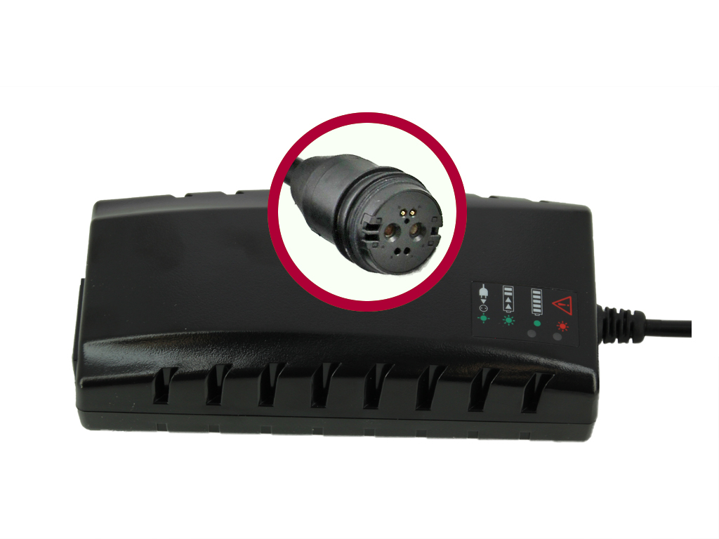 23158_0omCR4VsxbMh8W Ladegerät BMZ 24555-1 mit 36V 4A Stecker Rosenberger für Alber, Impulse, Shimano