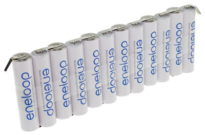 Akku-Pack Eneloop AAA F1x12 Reihe mit Lötfahne 14,4V 800mAh