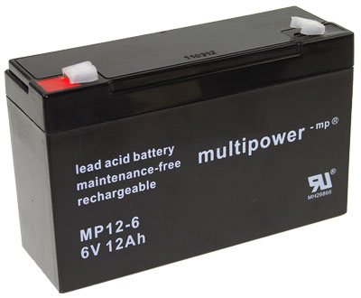 18165_00E6l3UFbiLOO5 Multipower MP12-6 Bleiakku, 6V 12Ah Faston 4.8mm