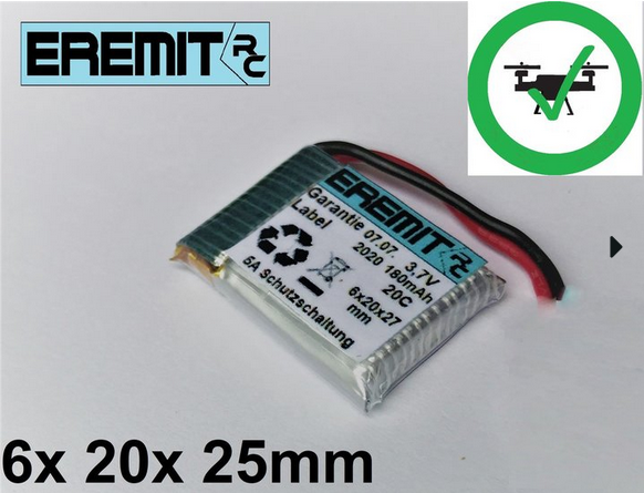 24839_0FtXTSsgMkXTJt Akku 602027, 062027 3.7V 180mAh 20C Li-Polymer JST-GH 1.25mm