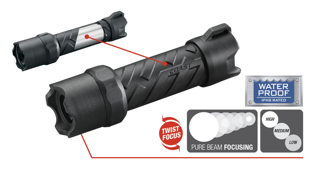 13173_0W2swb6j9cpkBj Coast Polysteel 200 LED Taschenlampe, 320 Lumen