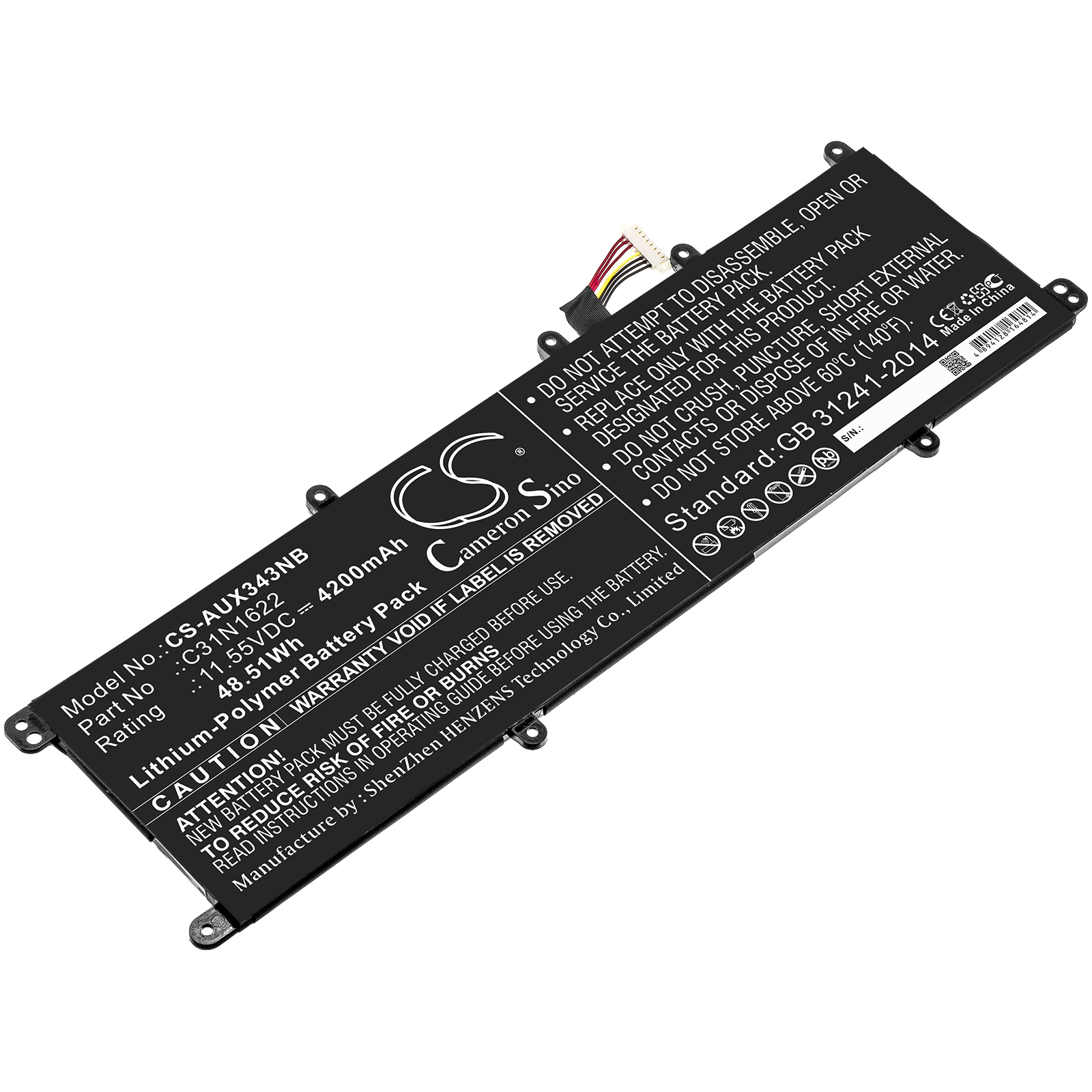 26727_0 Akku ersetzt 31CP5/70/81, C31N1622 passend für Asus UX530, Zenbook UX3430UA