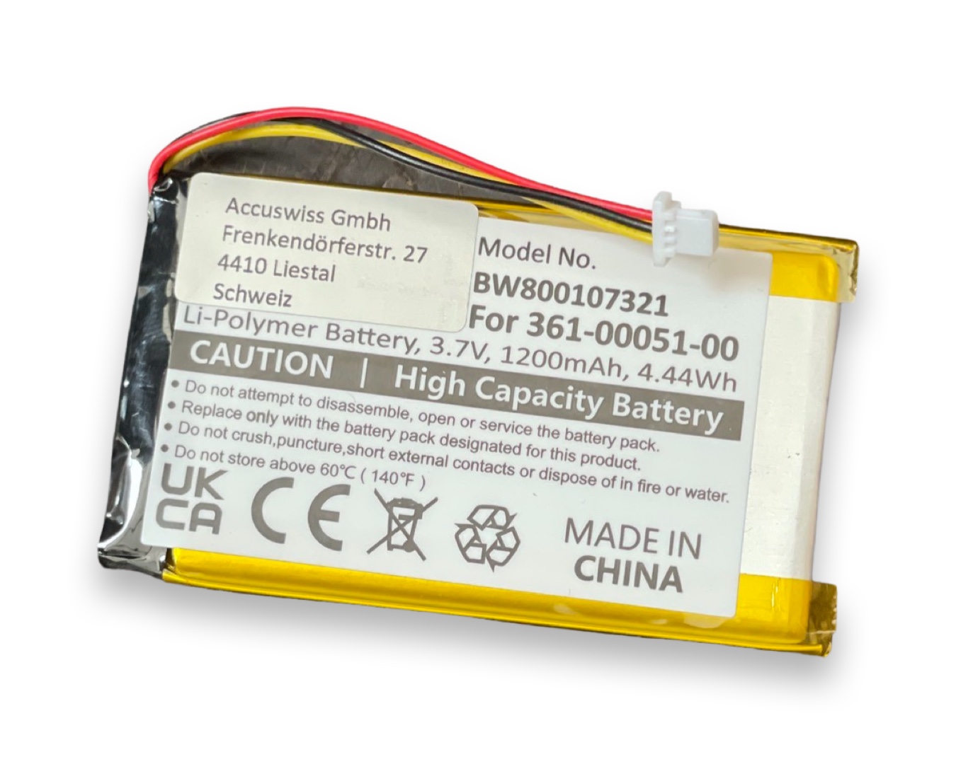 25302_0JQft6Qug5xzBV Akku ersetzt Garmin 361-00051-00, -01 passend für Nuvi 2460LMT, 2595LMT 1200mAh