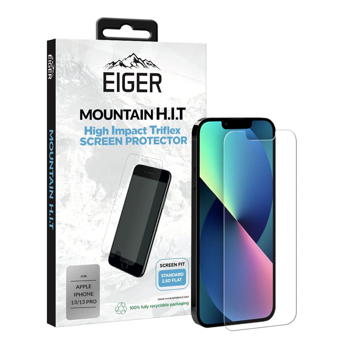 26161_0XM8NHX9atvNEQ EIGER APPLE IPHONE 14 PRO DISPLAY-GLAS (1ER-PACK) HIGH IMPACT TRIFLEX KLAR