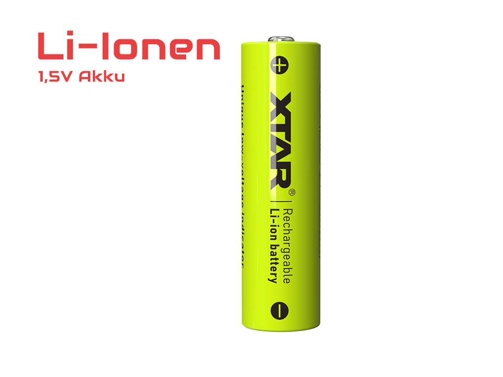 5x 4er Pack Xtar AA 1.5V 2700mWh (1750mAh) Li-Ion Akku (Wiederaufladbar)