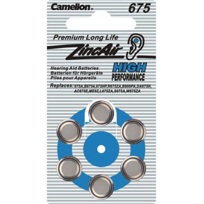 Camelion 675 Zink-Luft Hörgerätebatterie 1.4V im 6er Pack