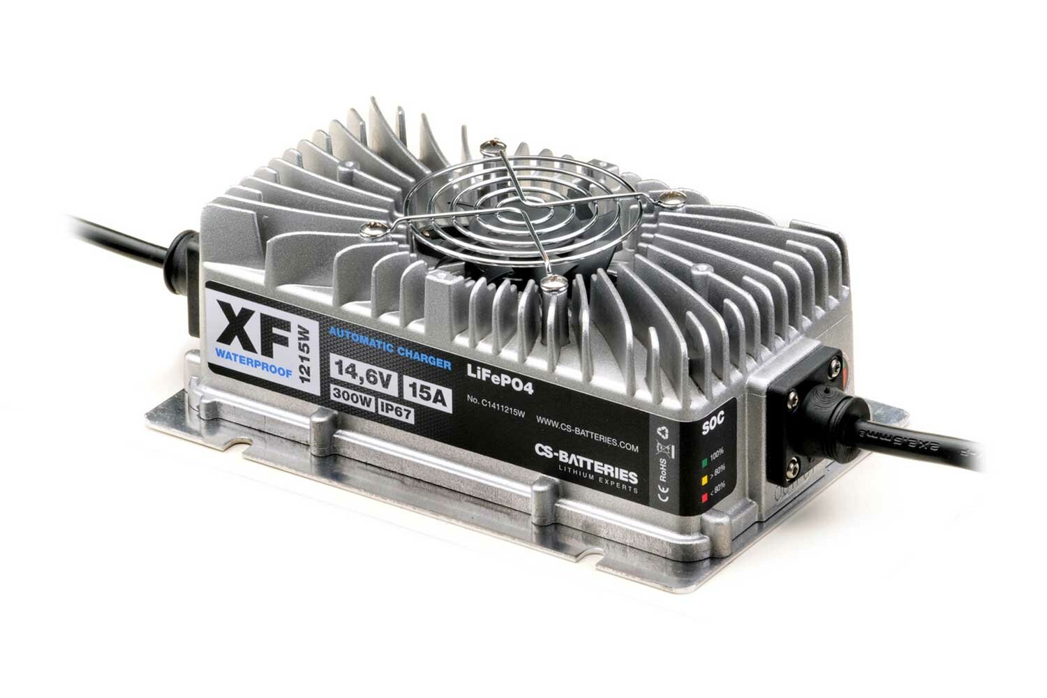 XF1215W IP67 Automatik LiFePO4 12V/15A Ladegerät mit Anderson SB50