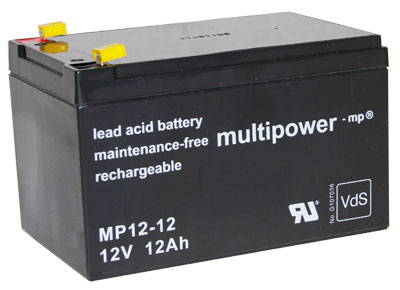 18163_0 Multipower MP12-12 Bleiakku 12V 12Ah Faston 4.8mm ersetzt A512/10S, LC-RA1212PG