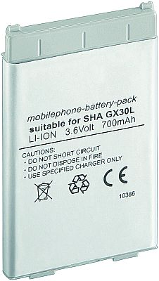 5532_0 Akku passend für Sharp 550SH, GX15, GX17, GX25, GX29 900mAh