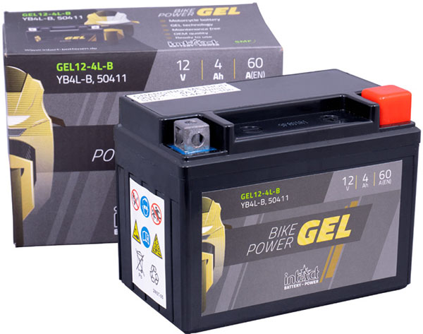 14274_0 GEL-Motorradbatterie Intact GEL 12-4L-B, YB4L-B, 50411 12V 4Ah
