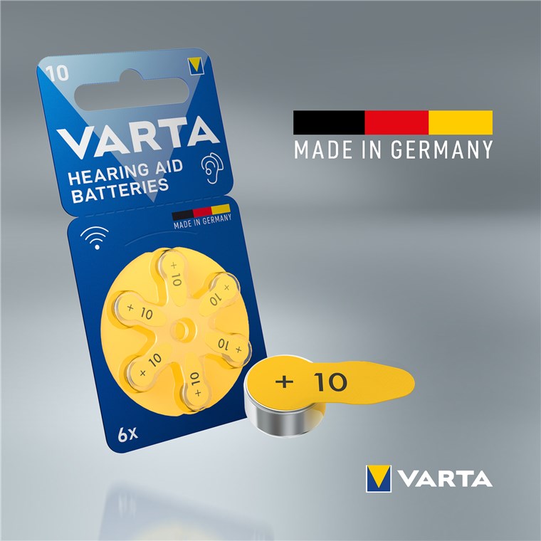 Varta 10 / PR70 Zink-Luft Hörgerätebatterie im 6er Pack ersetzt A10, DA10, AC230