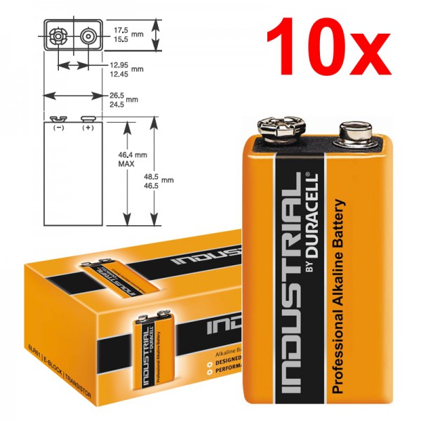 18013_0 Duracell Procell 6LR61 9V Alkaline Batterien 10er Pack