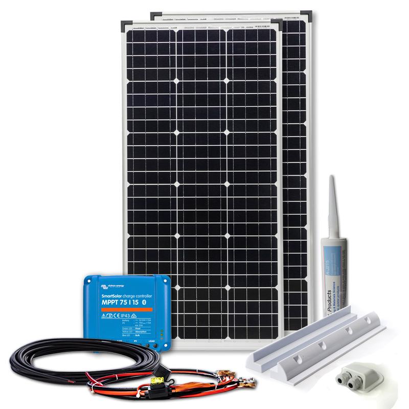 25613_0 200W Mono-HV Solaranlage für Wohnmobil - Victron MPPT Laderegler - Haltespoiler WATTSTUNDE