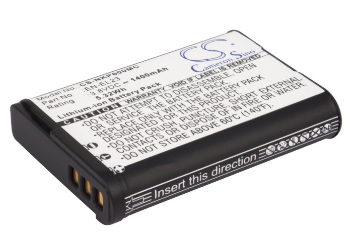 18080_0 Akku ersetzt Nikon EN-EL23, VFB11702 passend für Coolpix B700, P600, P610, P900