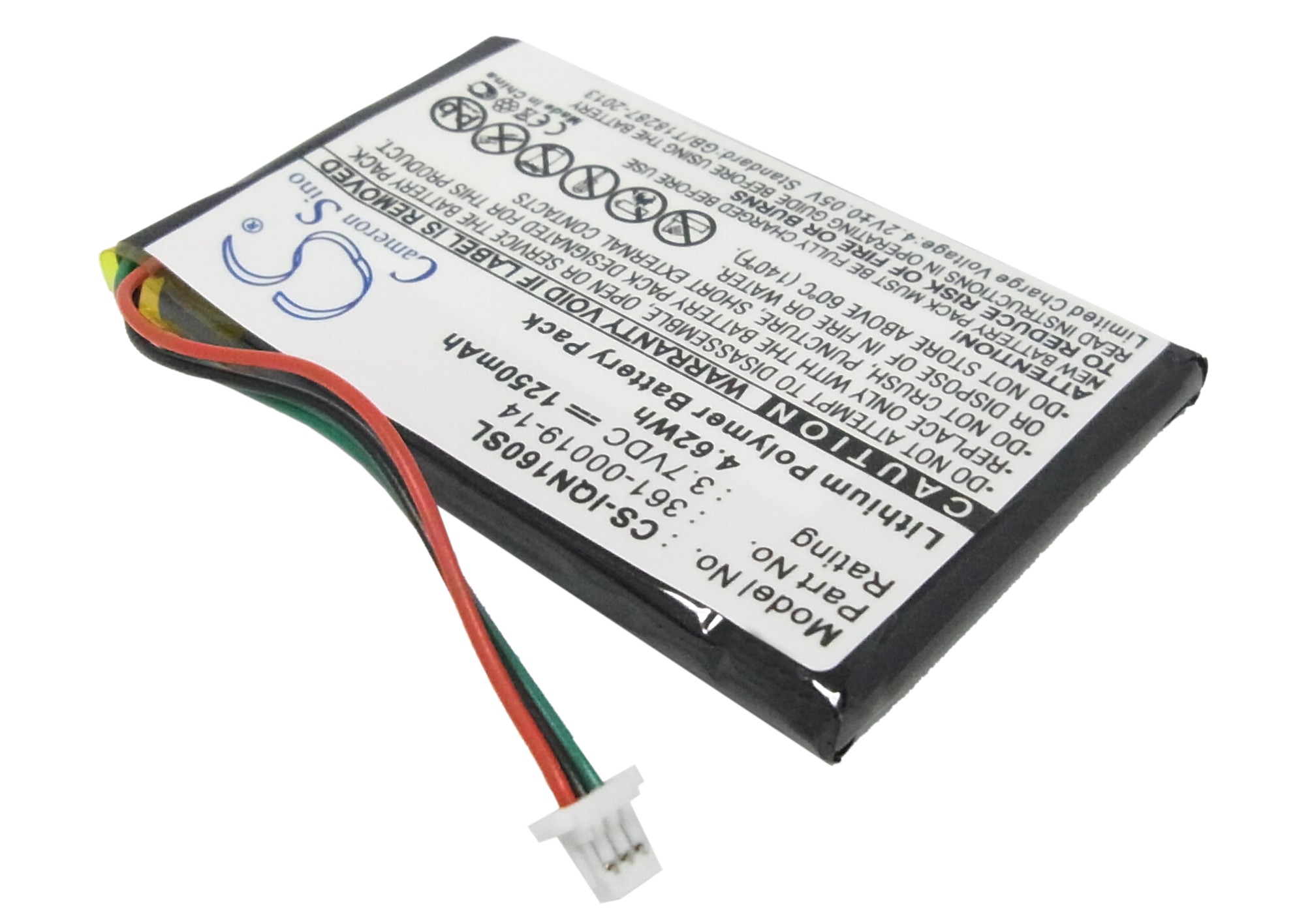 23913_0I4xYEoKcDmZh4 Akku ersetzt Garmin 361-00019-14 passend für Nüvi 1340, 1690 1250mAh