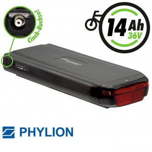 25396_0 Phylion Joycube Wall-ES mit Rücklicht XH370-13 37V 14Ah Akku mit Cinch-Stecker