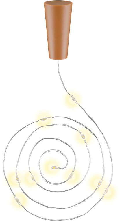 10er LED Flaschen-Lichterkette, inkl. Timer