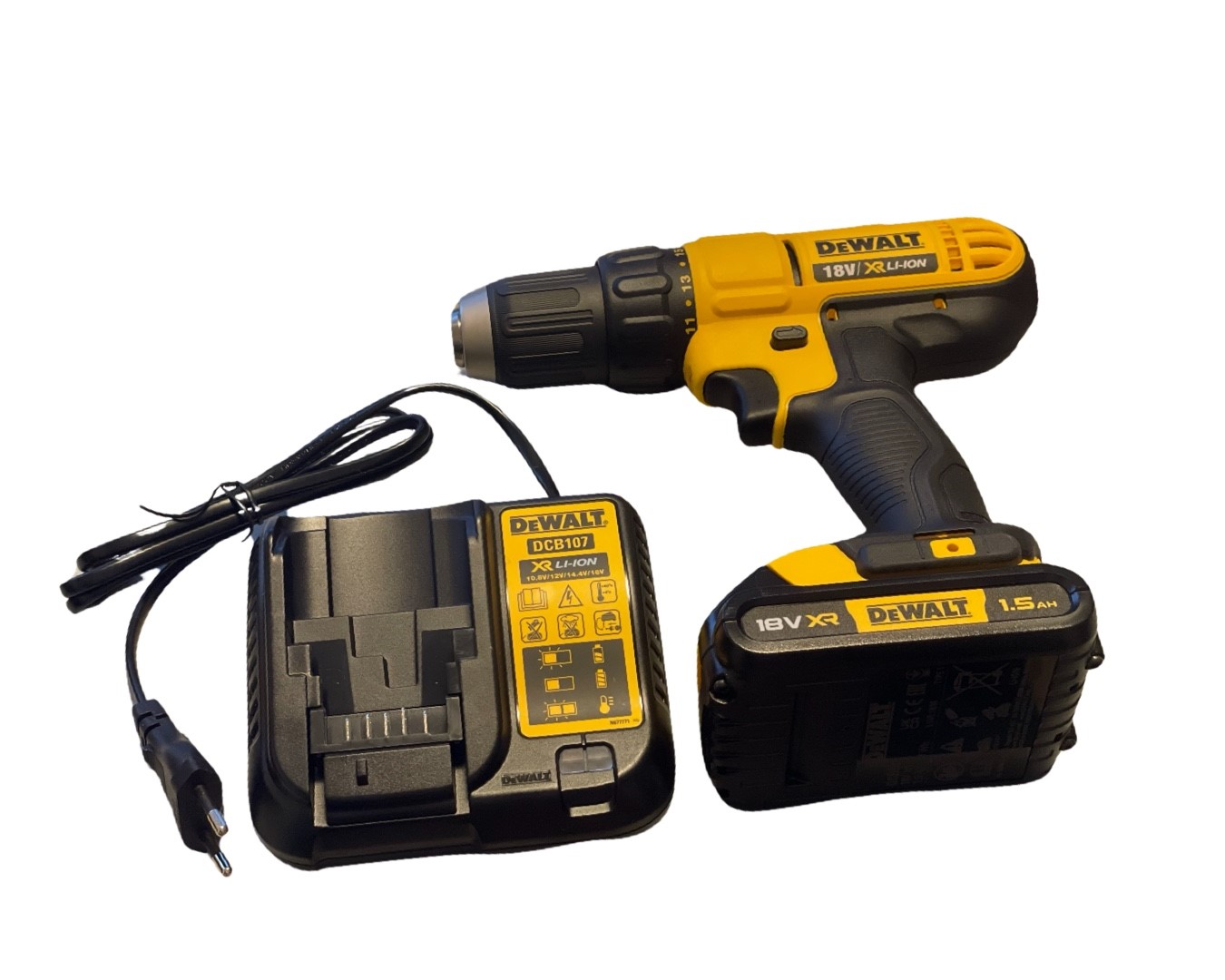 27152_0 DeWalt 18 V / 1,5 AH Akku- Bohrschrauber DCD771S2-QW, 2-GANG, 42 NM, 1 Akku