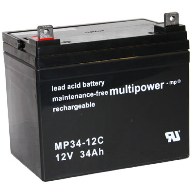 18262_0 Multipower MP34-12C Bleiakku Zyklenfest, 12V 34Ah M6