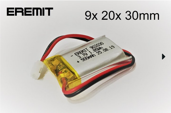 24877_0CfUmMsqIICaO9 Akku 902030, 092030 3.7V 500mAh Li-Polymer JST-GH 1.25mm Stecker