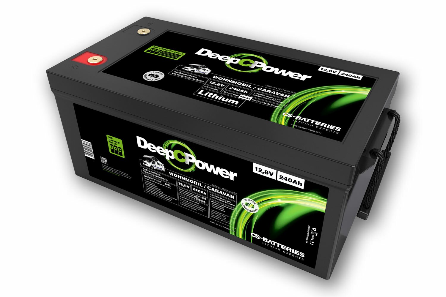 23866_0 Deep C Power 12V 240Ah LiFePO4 Batterie für Caravan / Wohnmobile