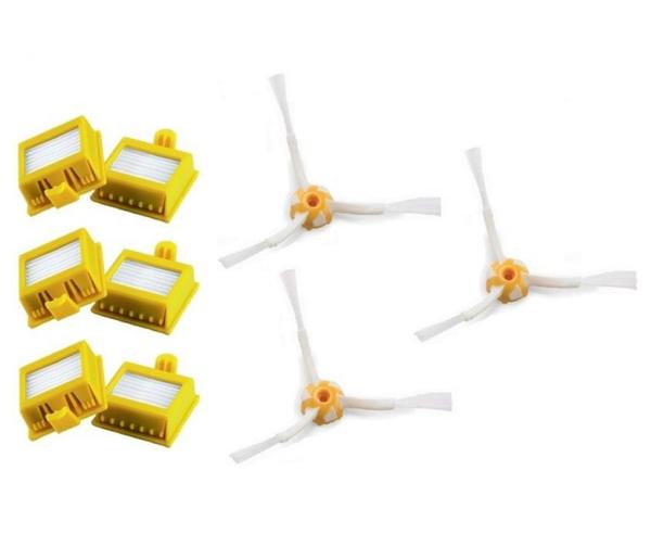 15712_01e6uUHHf8ckw6 Filter (HEPA) & Seiten Bürste Set für Roomba 7xx Serie je 3Stk