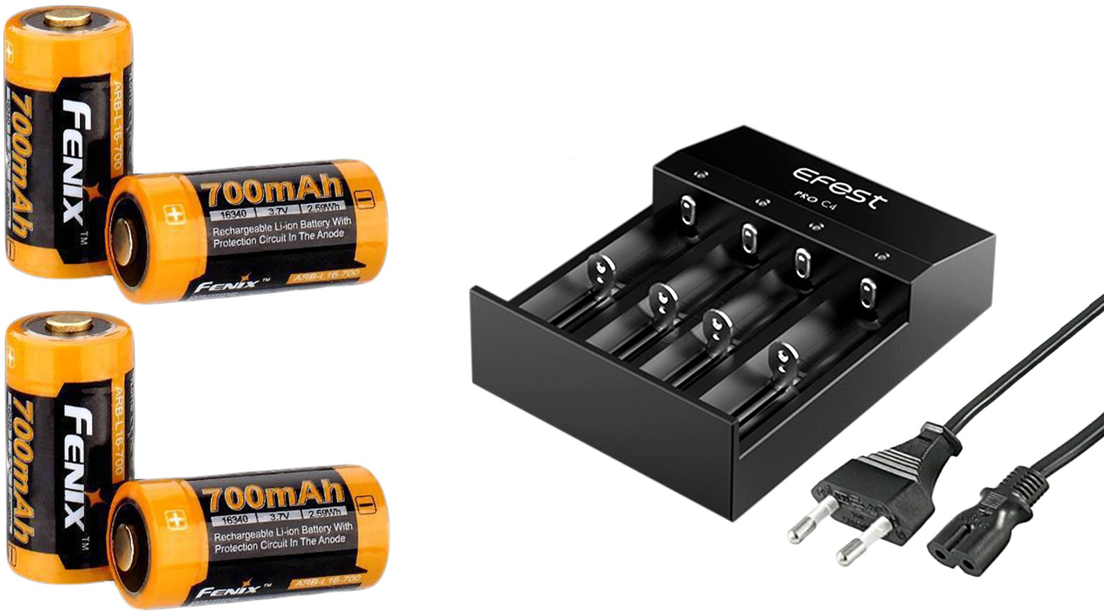 20199_0 4x RCR123A Akkus mit Ladegerät für Arlo Wire-Free HD Camera