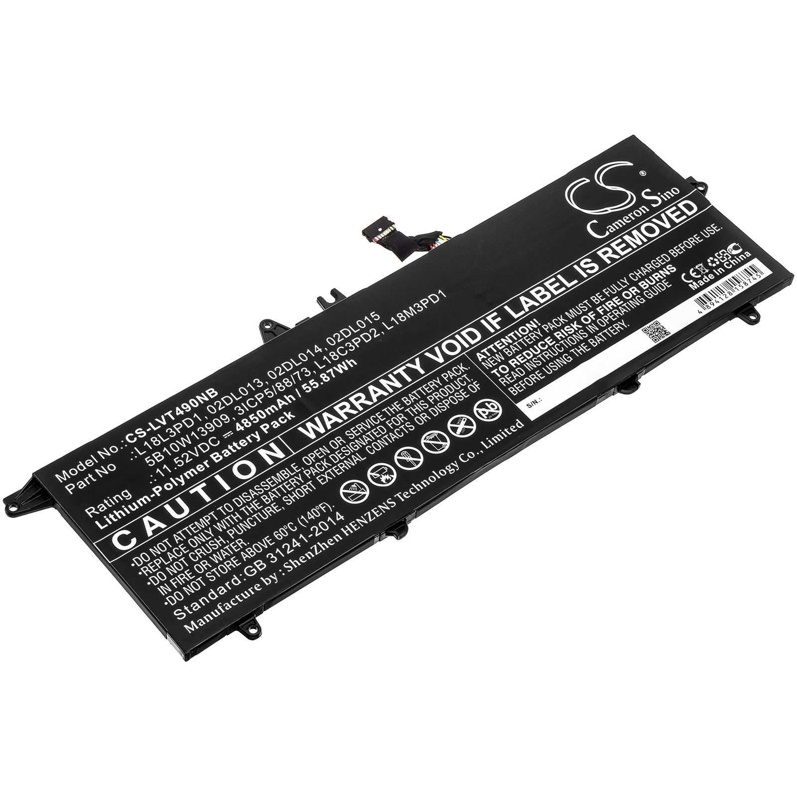 Akku ersetzt Lenovo L18C3PD2, SB10K97651 passend für ThinkPad T490s, T495s