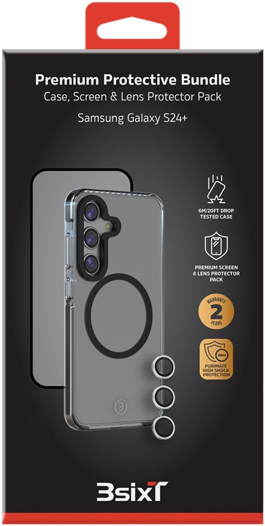 27349_0 3sixT 4in1 Protection Cover für Samsung Galaxy S24+, transparent