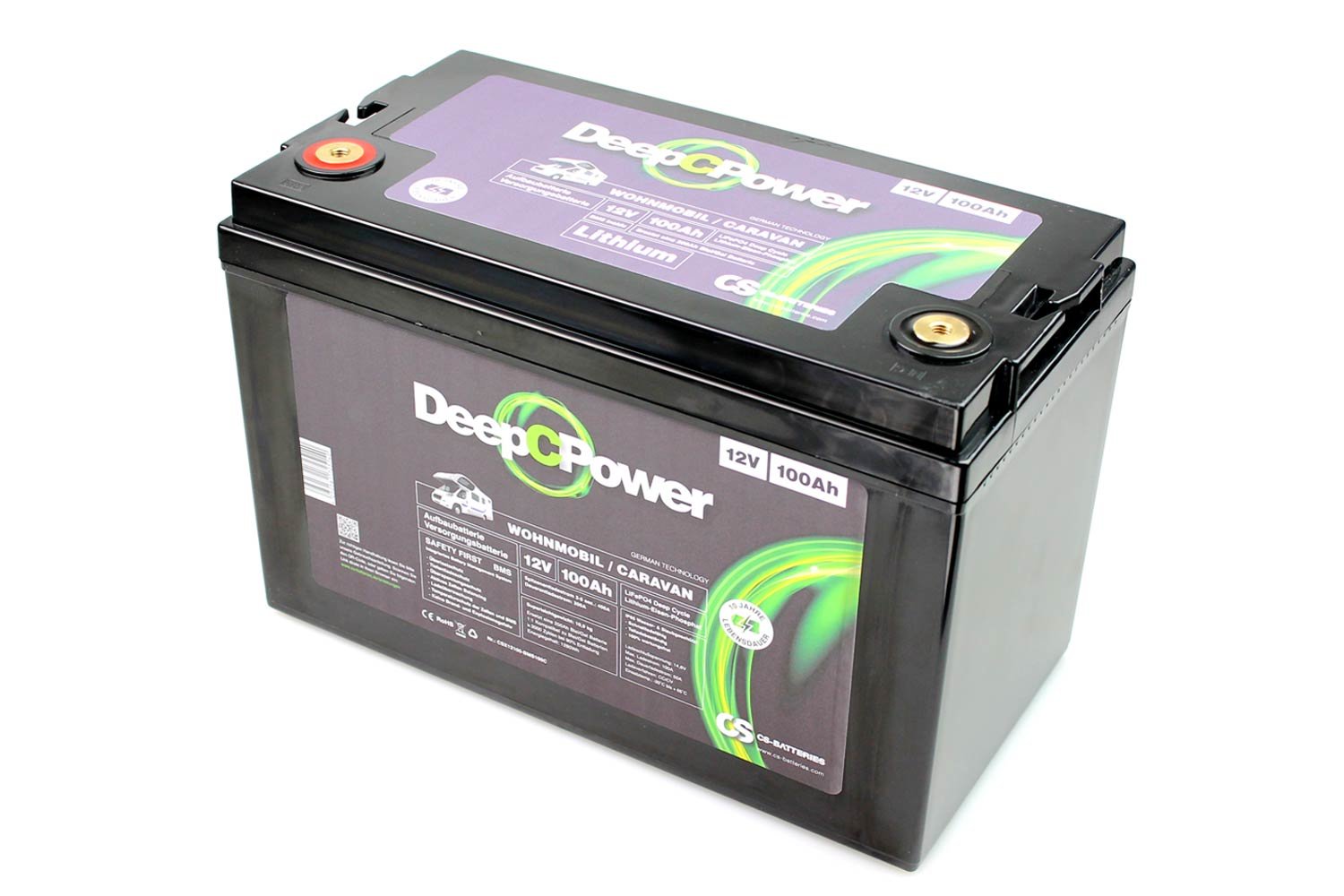 23214_0 Deep C Power 12V 100Ah LiFePO4 Batterie für Wohnmobile