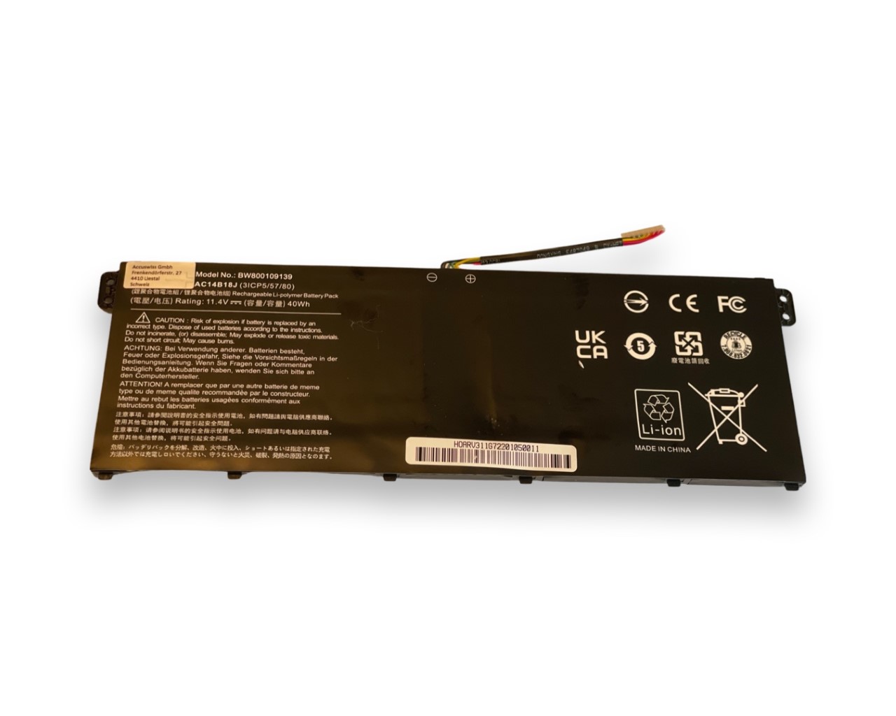 24255_0KqFCGilr9Vkge Akku ersetzt Acer AC14B13J, AC14B18J 11.4V 3000mAh