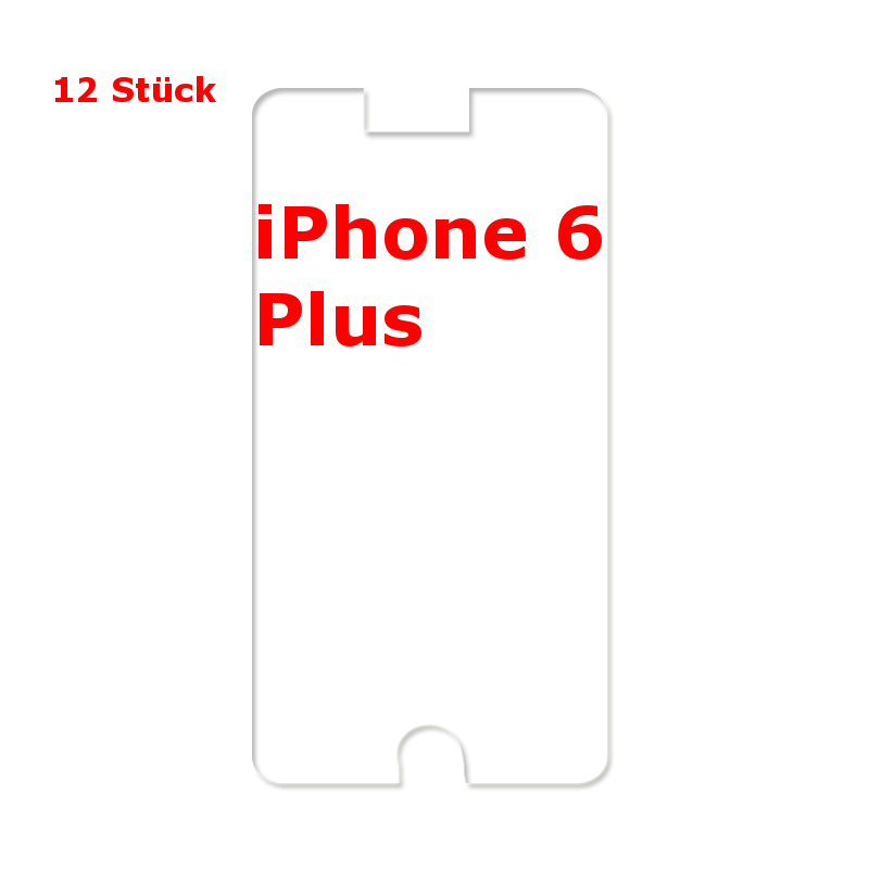 17682_0X7ZFQC4y7Te4O Displayschutzfolie für iPhone 6 Plus / 6S Plus, 12er Pack
