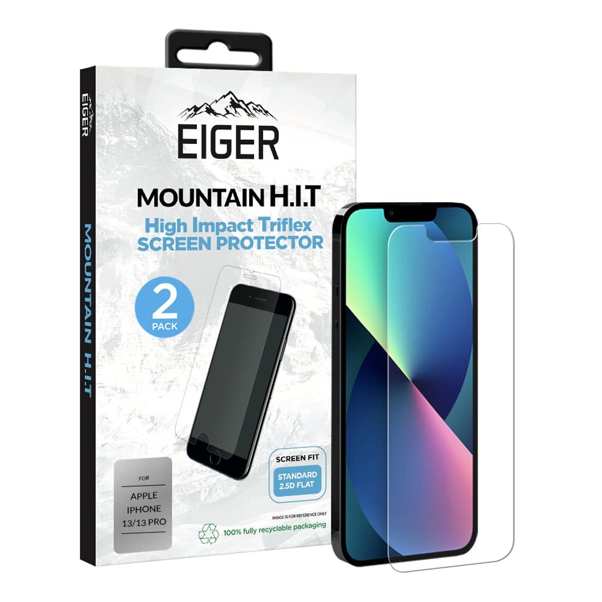 26163_0EyCpzlBU8jzGV EIGER APPLE IPHONE 14/13/13 PRO DISPLAY-GLAS (2ER PACK) HIGH-IMPACT TRI FLEX