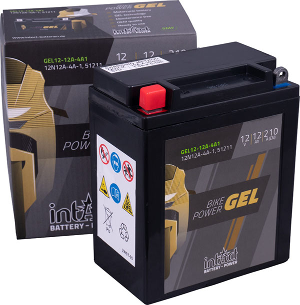 14307_0I8XNJDQKZmXgV Intact GEL12-12A-4A1 GEL-Motorradbatterie ersetzt CB12A-A, YB12A-A 12V 12Ah
